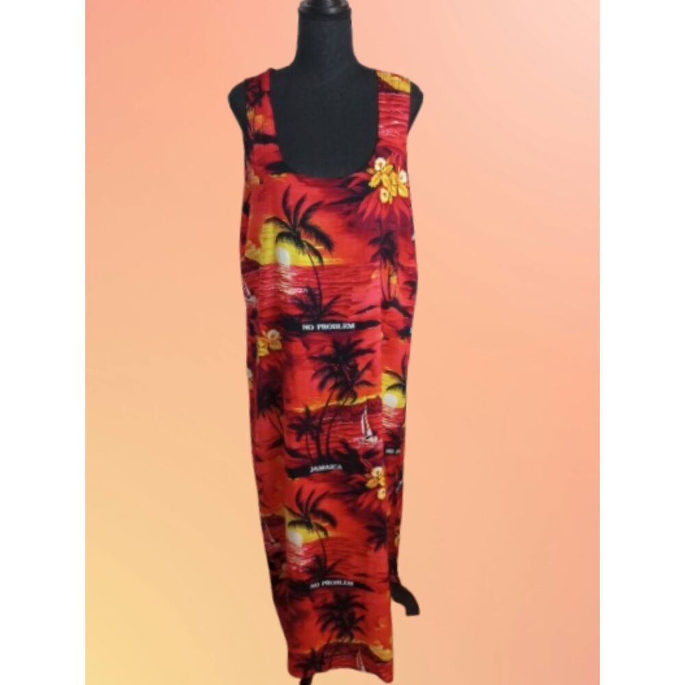 "No Problem" Hawaiian Tank Dress / Ankle. Length / Lightweight Summer Dress